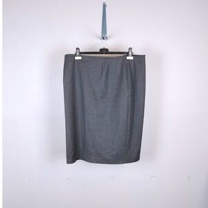 Lafayette 148 New York Tailored Wool Blend Pencil Skirt SZ 18 Grey Professional